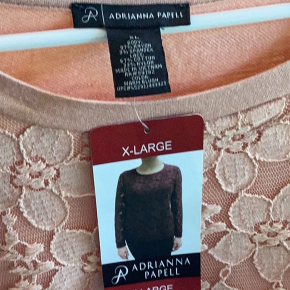 Adrianna Papell Blush Lace Sweatshirt - Picture 2 of 3